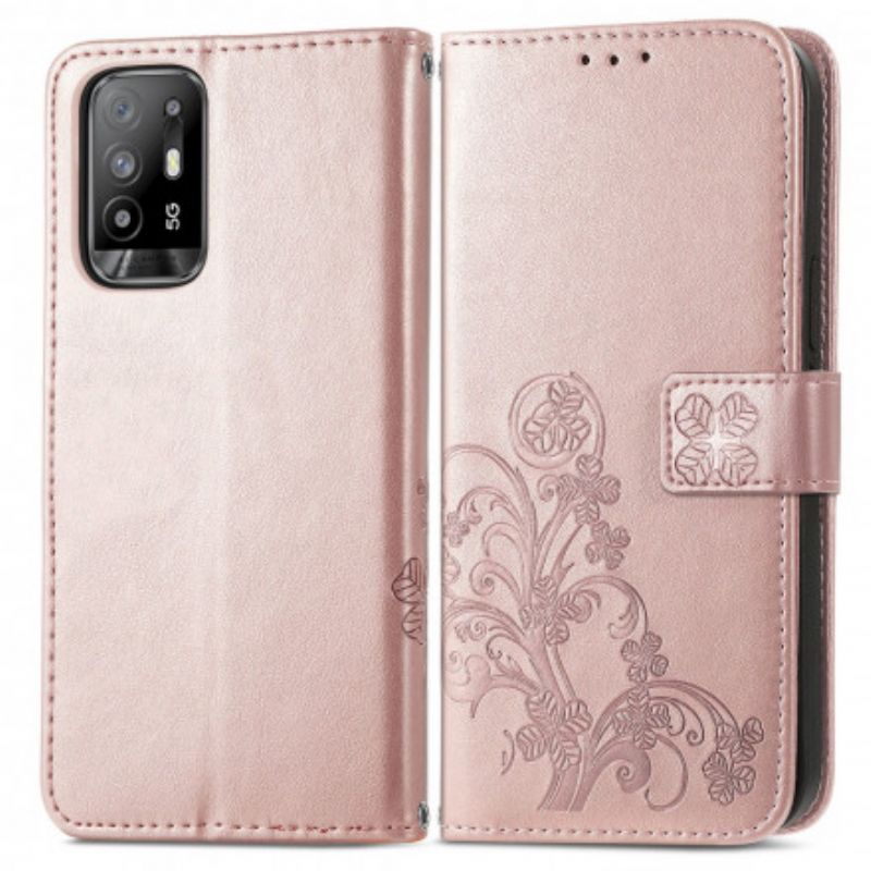 Læder Cover Oppo A94 5g Telefon Etui Firkløver