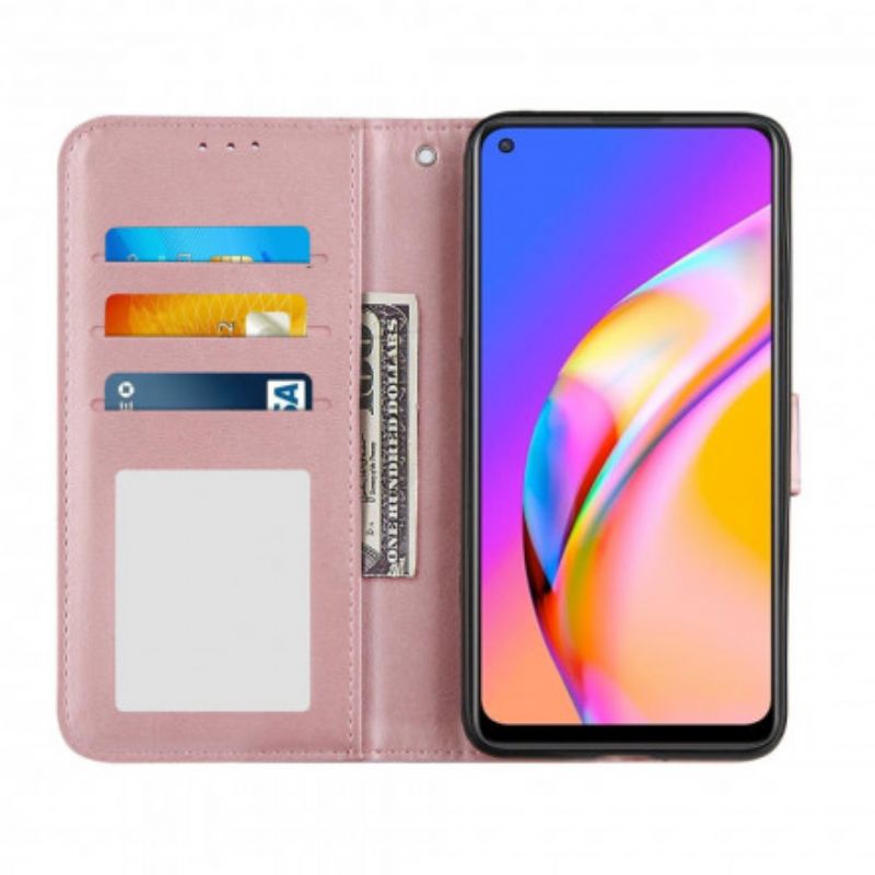 Læder Cover Oppo A94 5g Telefon Etui Geo Lædereffektstrop