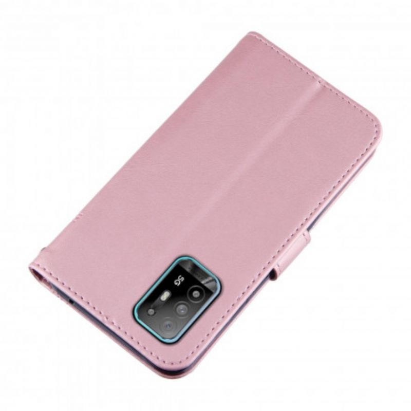 Læder Cover Oppo A94 5g Telefon Etui Geo Lædereffektstrop