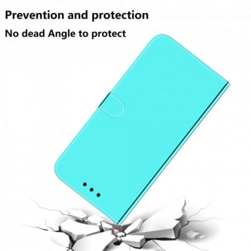 Læder Cover Oppo A94 5g Telefon Etui Spejlcover I Imiteret Læder