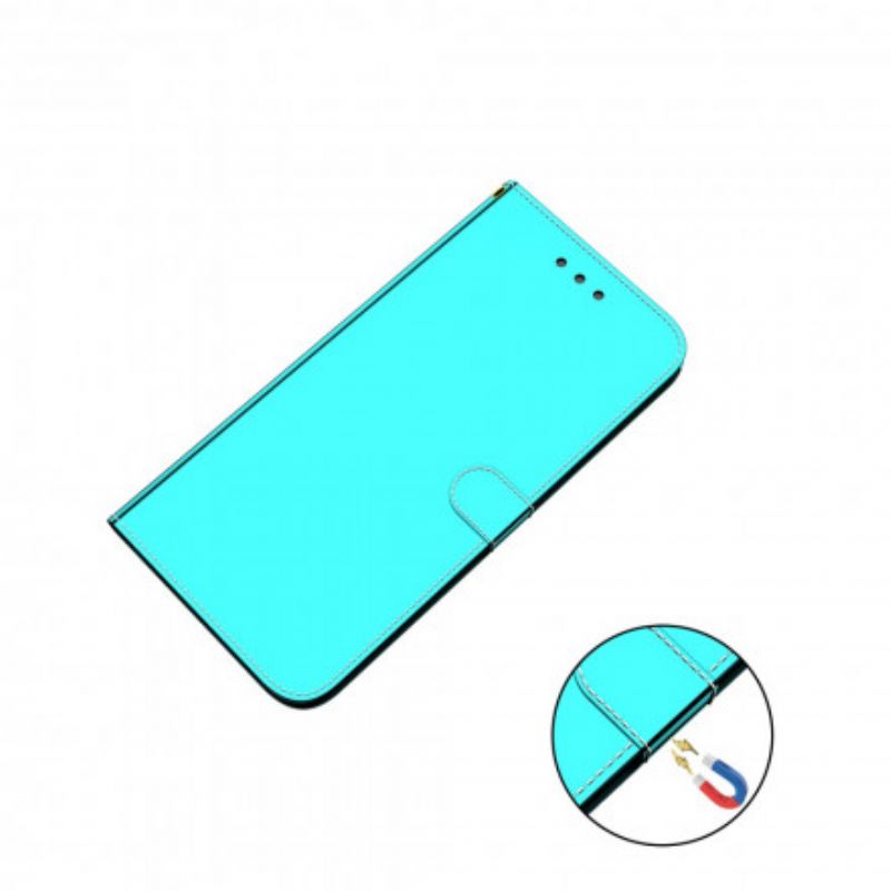 Læder Cover Oppo A94 5g Telefon Etui Spejlcover I Imiteret Læder