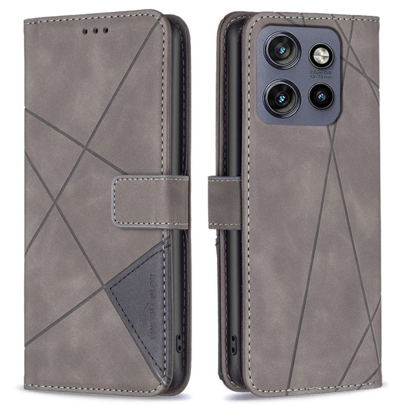 Flip Cover Motorola Edge 50 Neo Binfen Farve Geometrisk Mønster