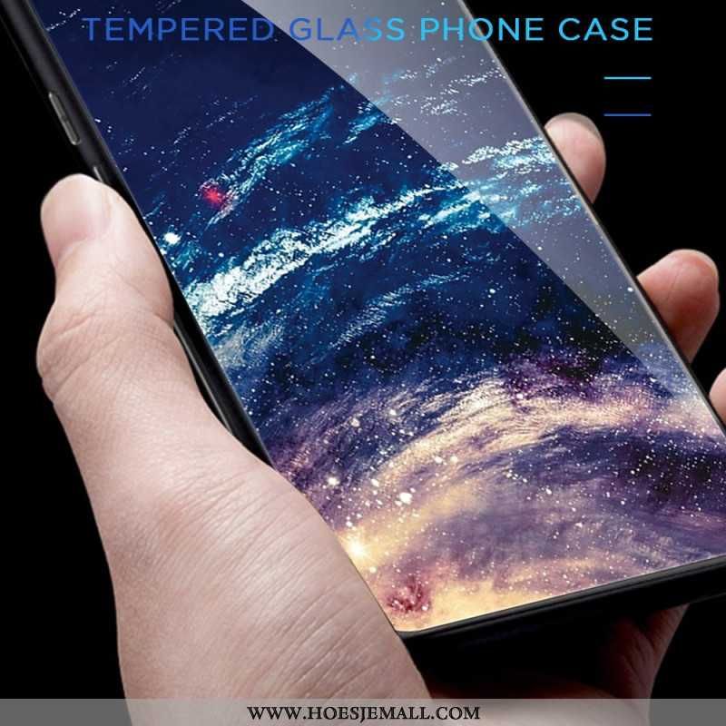 Cover Samsung Galaxy S24 Fe Guldhjerte Hærdet Glas På Sort Baggrund