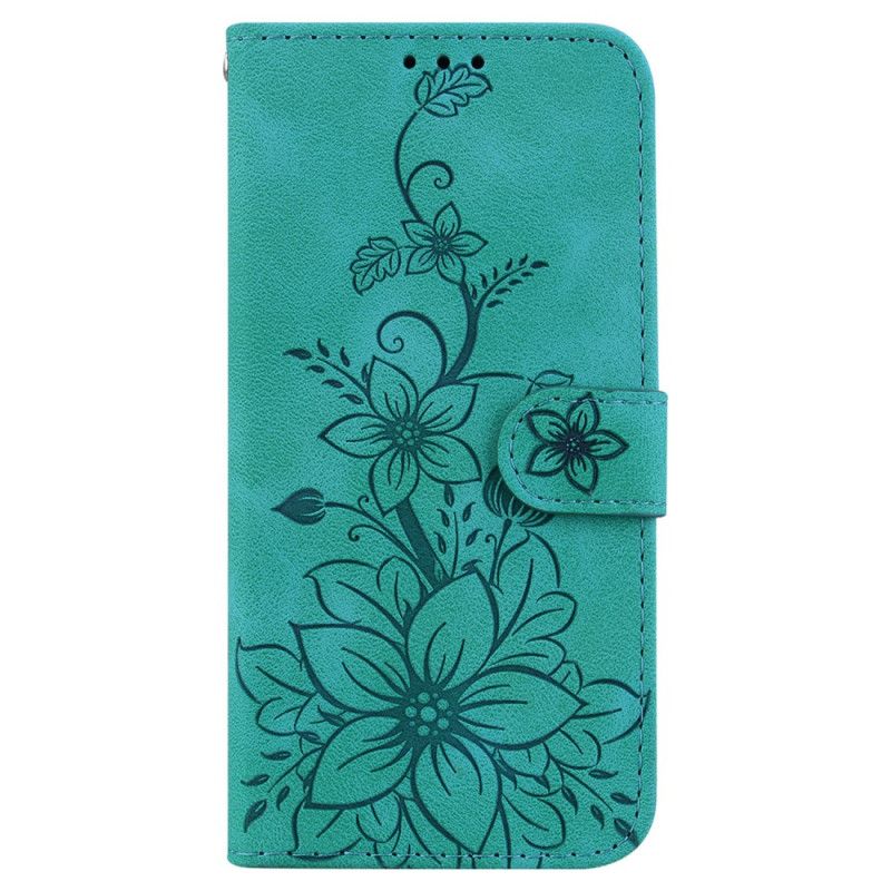 Flip Cover Samsung Galaxy S24 Fe Blomstret Ruskindseffekt