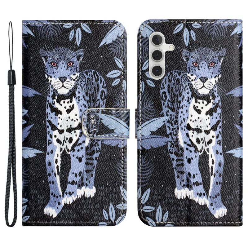 Flip Cover Samsung Galaxy S24 Fe Leopard Med Rem