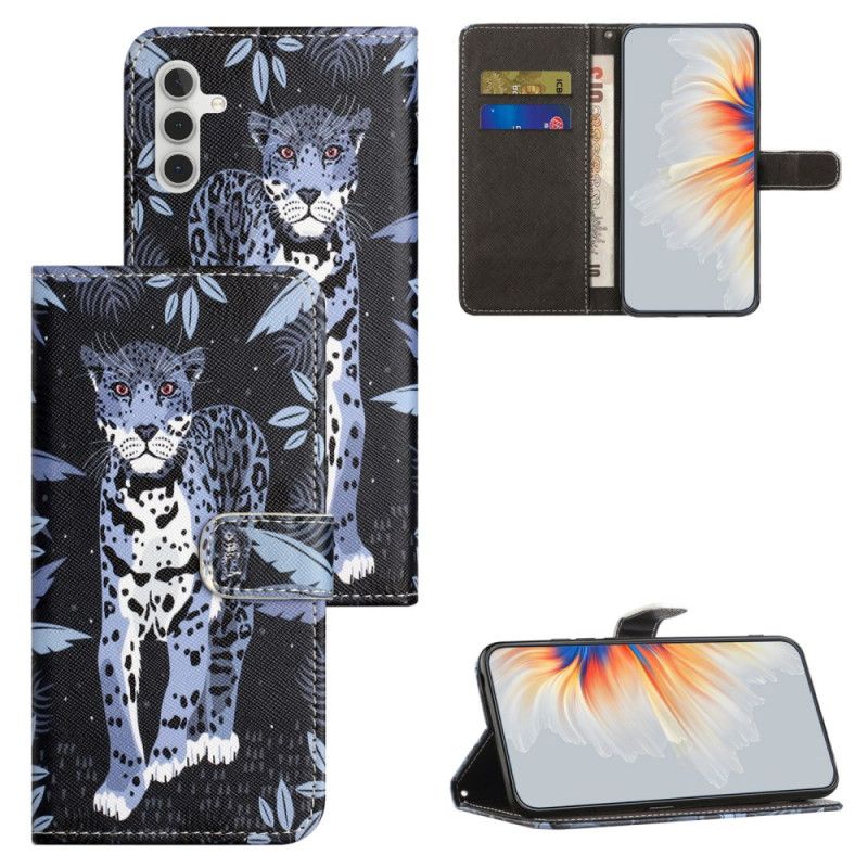 Flip Cover Samsung Galaxy S24 Fe Leopard Med Rem