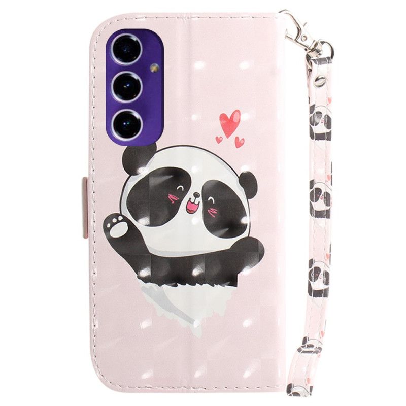 Flip Cover Til Samsung Galaxy S24 Fe Panda Love Med Rem