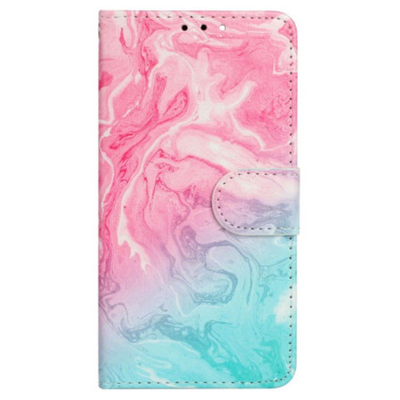 Flip Cover Til Samsung Galaxy S24 Fe Pink Og Grøn Marmor