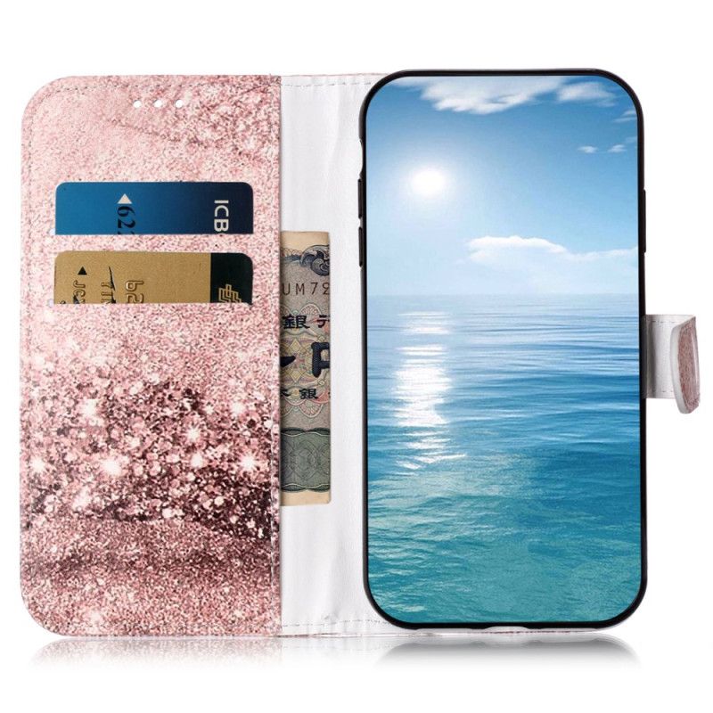 Læder Cover Samsung Galaxy S24 Fe Telefon Etui Rose Guldmarmor