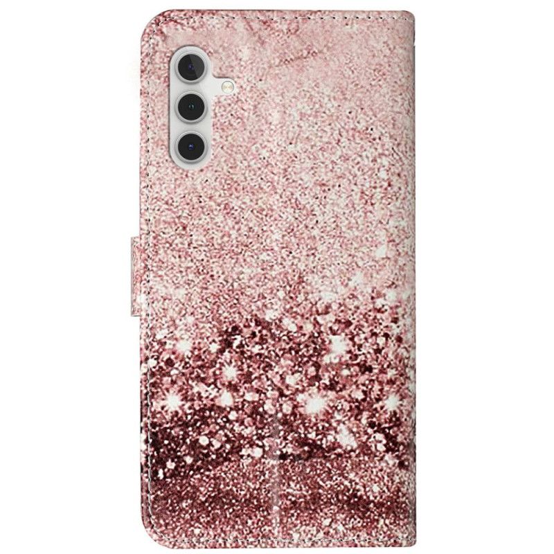 Læder Cover Samsung Galaxy S24 Fe Telefon Etui Rose Guldmarmor