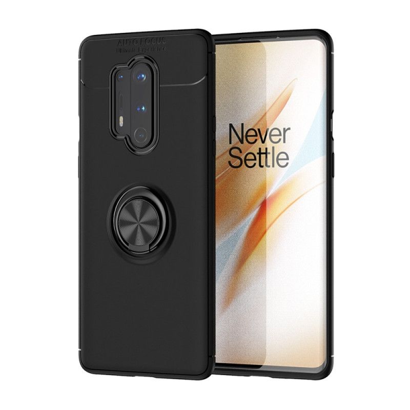 Cover for OnePlus 8 Pro Sort Lenuo Roterende Ring