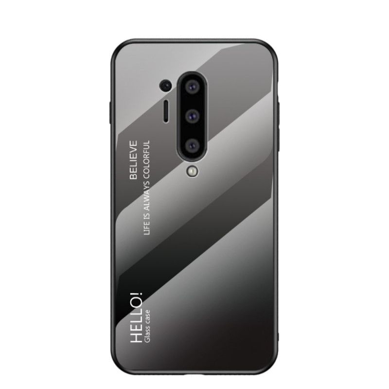 Cover OnePlus 8 Pro Sort Hej Hærdet Glas Beskyttelse