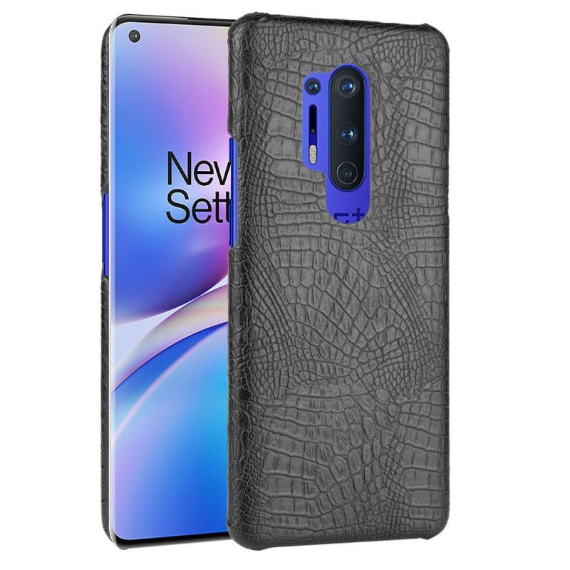 Cover OnePlus 8 Pro Sort Krokodillehudeffekt