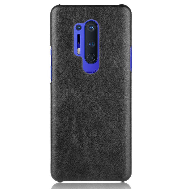 Cover OnePlus 8 Pro Sort Præstationslychee-Lædereffekt