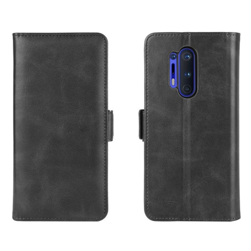 Flip Cover Læder OnePlus 8 Pro Sort Dobbelt Klap Original