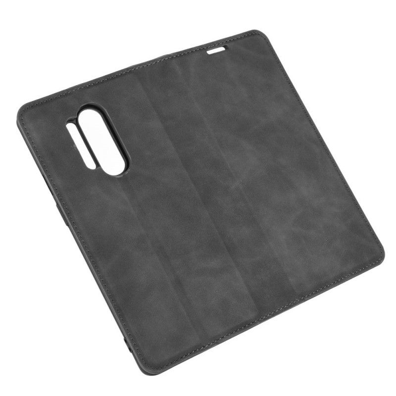 Læder Cover OnePlus 8 Pro Sort Mobilcover Elegant Lædereffekt