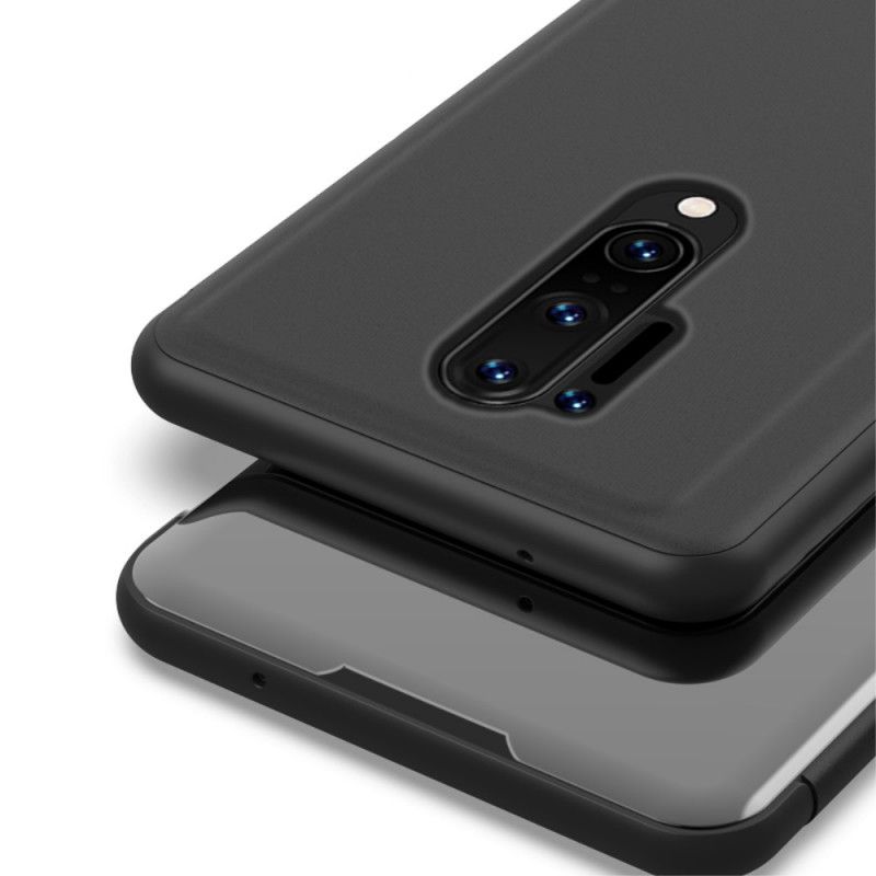 Læder Cover OnePlus 8 Pro Sort Spejl