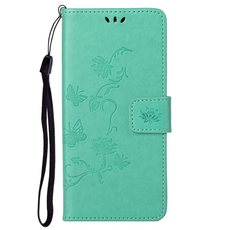 Flip Cover Samsung Galaxy S23 Plus 5G Sommerfugle Og Blomster