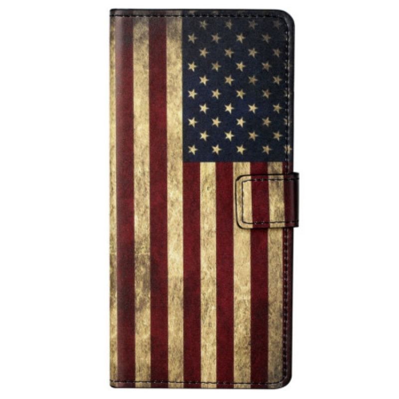 Flip Cover Samsung Galaxy S23 Plus 5G Vintage Amerikansk Flag