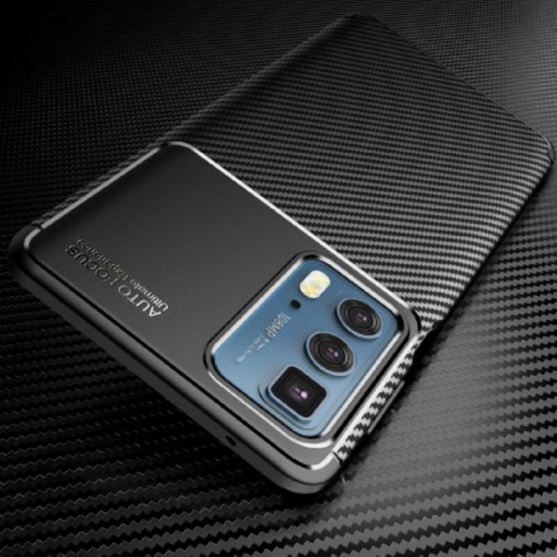 Cover Motorola Edge 20 Pro Fleksibel Kulfibertekstur