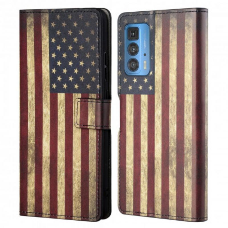 Flip Cover Motorola Edge 20 Pro Amerikansk Flag