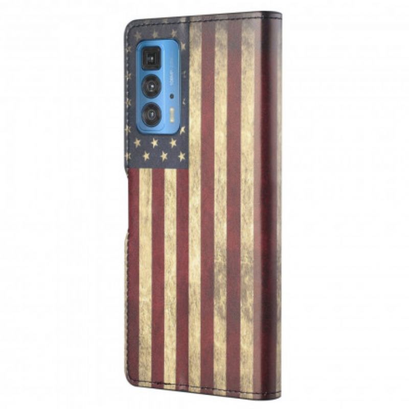 Flip Cover Motorola Edge 20 Pro Amerikansk Flag