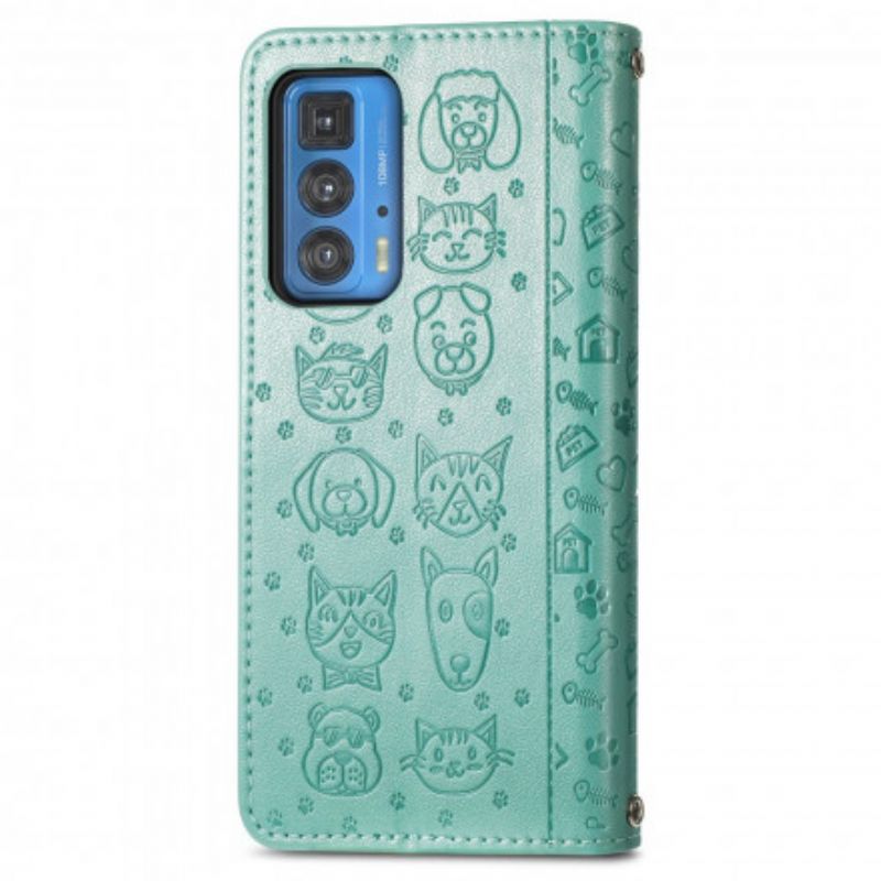 Flip Cover Motorola Edge 20 Pro Animerede Dyr