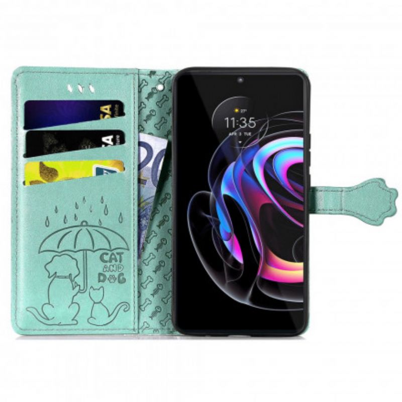 Flip Cover Motorola Edge 20 Pro Animerede Dyr