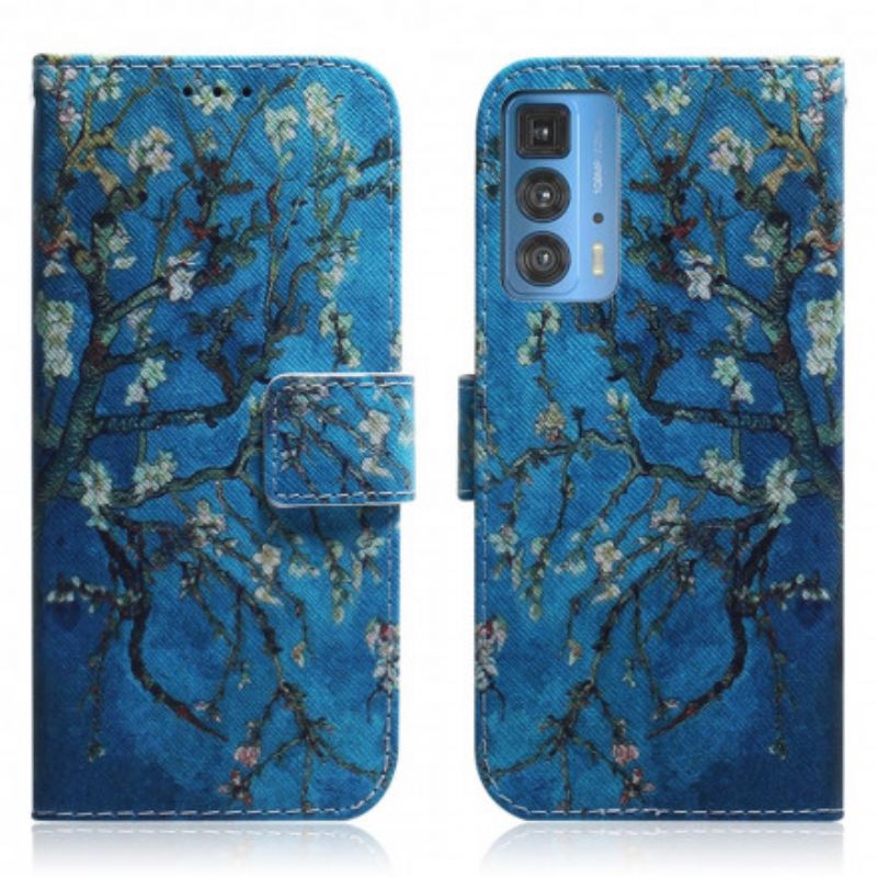 Flip Cover Motorola Edge 20 Pro Blomstrende Trægren