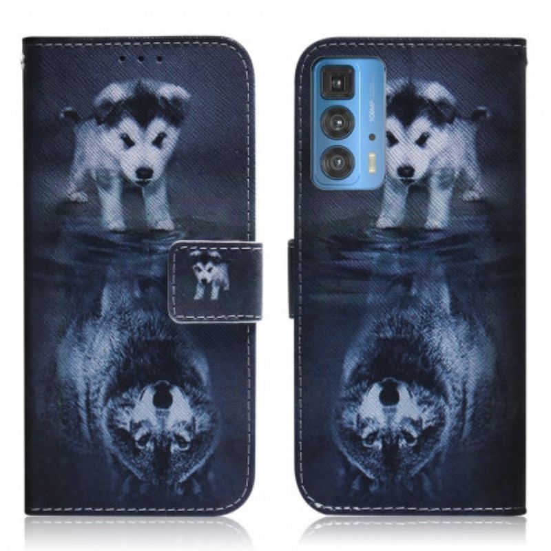 Flip Cover Motorola Edge 20 Pro Ernesto The Wolf