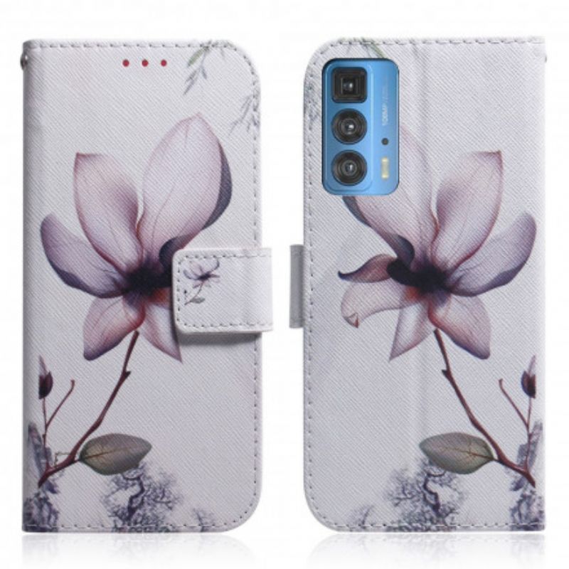 Flip Cover Motorola Edge 20 Pro Gammel Lyserød Blomst