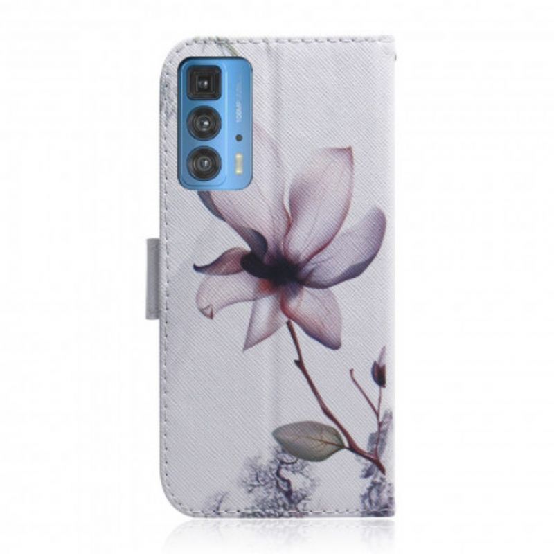 Flip Cover Motorola Edge 20 Pro Gammel Lyserød Blomst