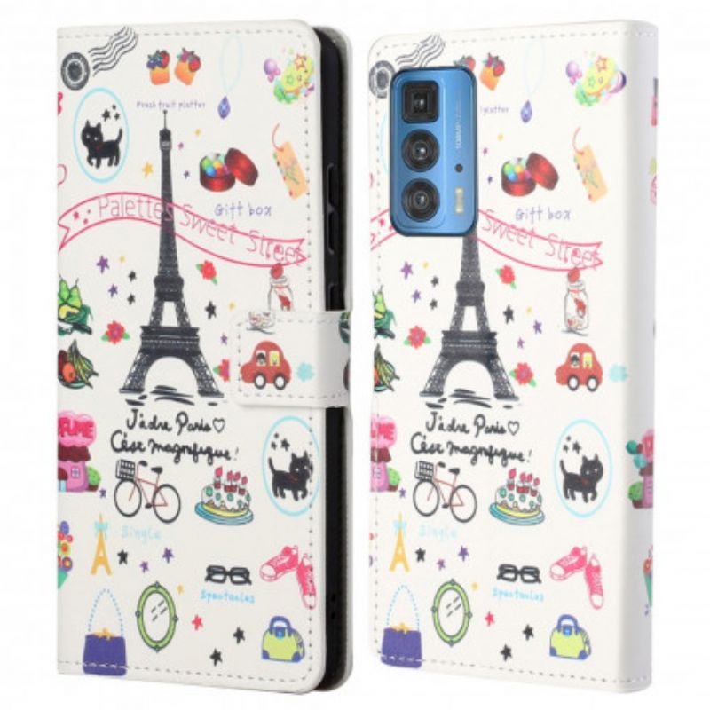 Flip Cover Motorola Edge 20 Pro Jeg Elsker Paris