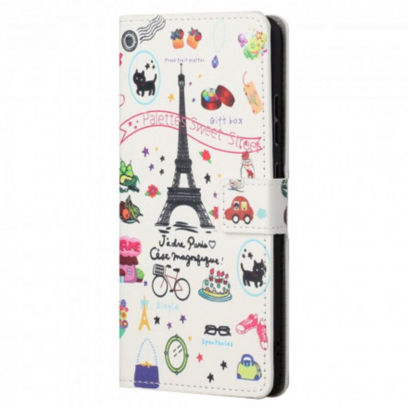 Flip Cover Motorola Edge 20 Pro Jeg Elsker Paris