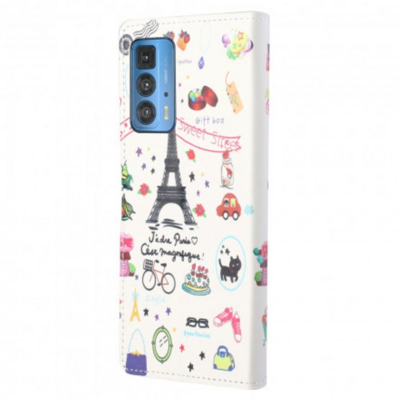 Flip Cover Motorola Edge 20 Pro Jeg Elsker Paris