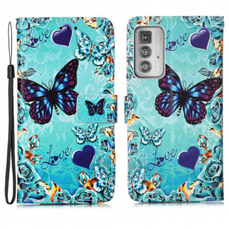 Flip Cover Motorola Edge 20 Pro Love Butterflies Strappy