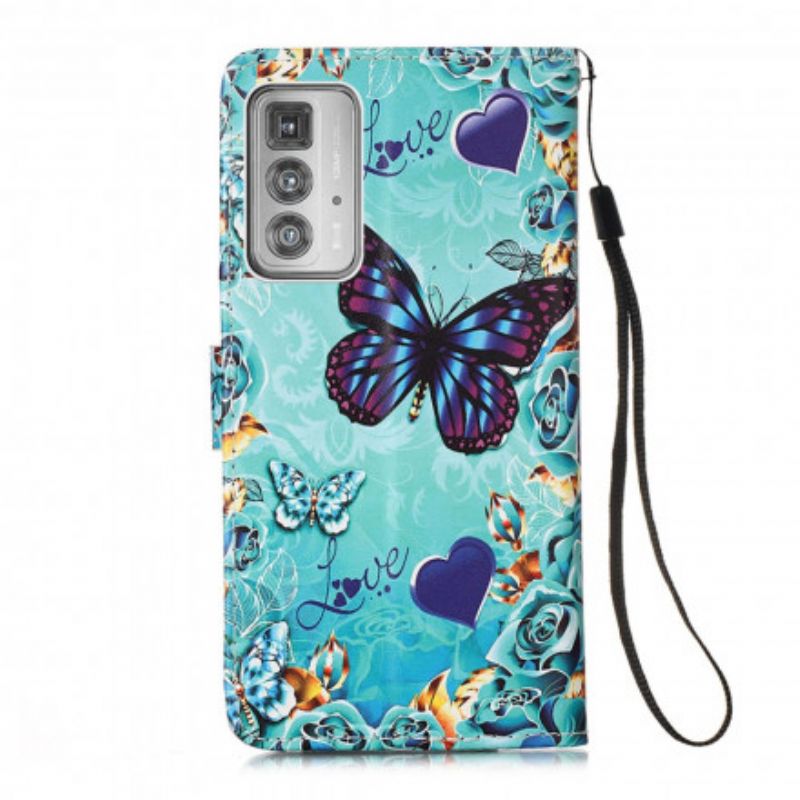 Flip Cover Motorola Edge 20 Pro Love Butterflies Strappy