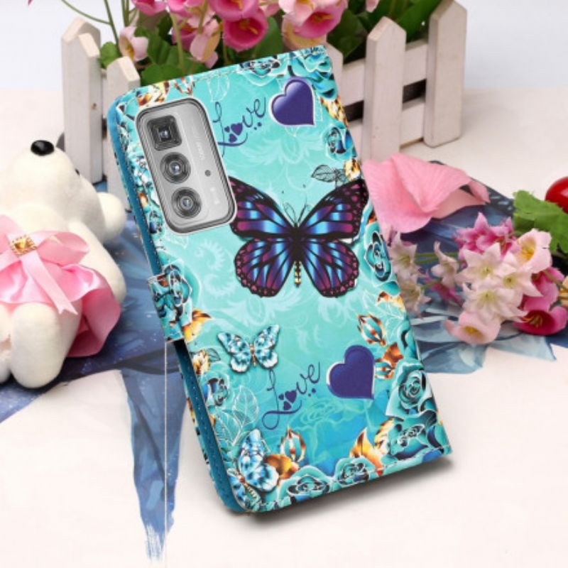 Flip Cover Motorola Edge 20 Pro Love Butterflies Strappy