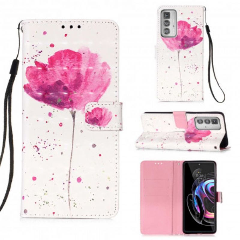 Flip Cover Motorola Edge 20 Pro Poppy Akvarel