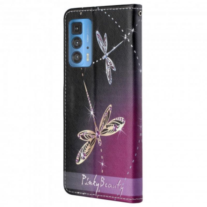 Flip Cover Motorola Edge 20 Pro Thong Dragonflies