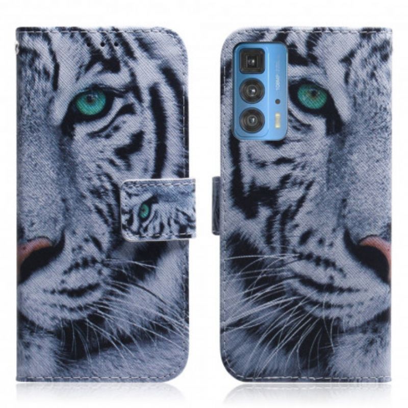 Flip Cover Motorola Edge 20 Pro Tiger Face