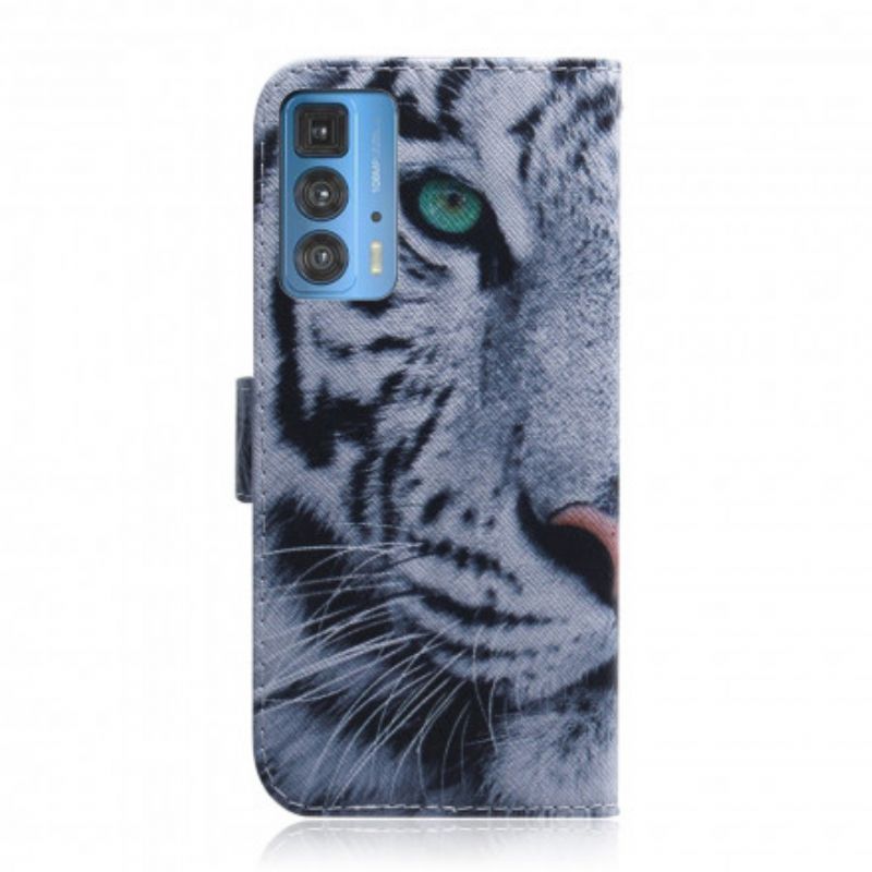 Flip Cover Motorola Edge 20 Pro Tiger Face