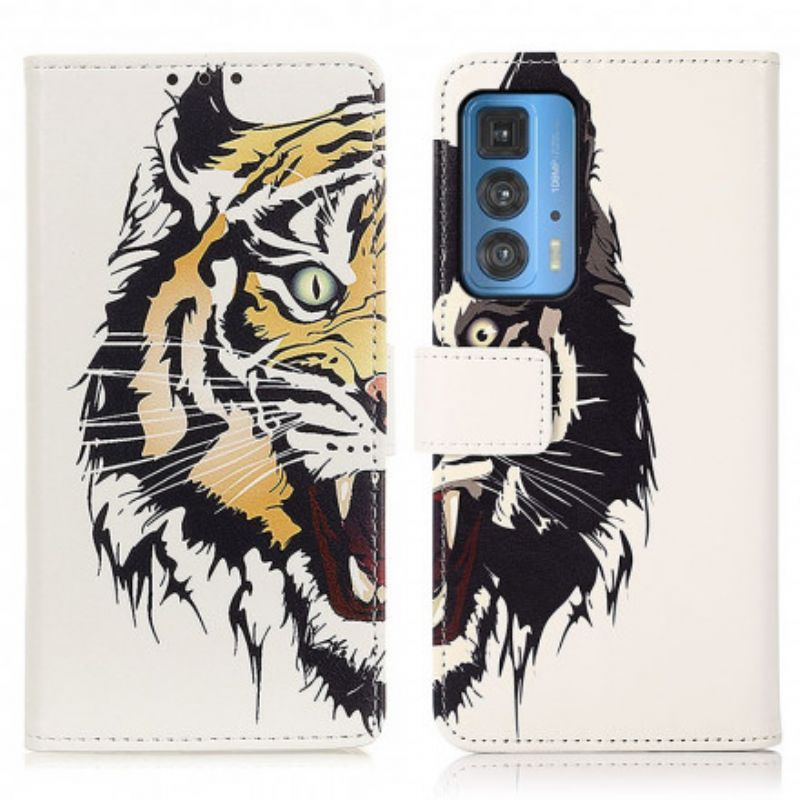 Flip Cover Til Motorola Edge 20 Pro Fierce Tiger