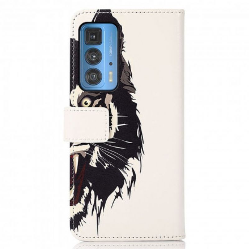 Flip Cover Til Motorola Edge 20 Pro Fierce Tiger