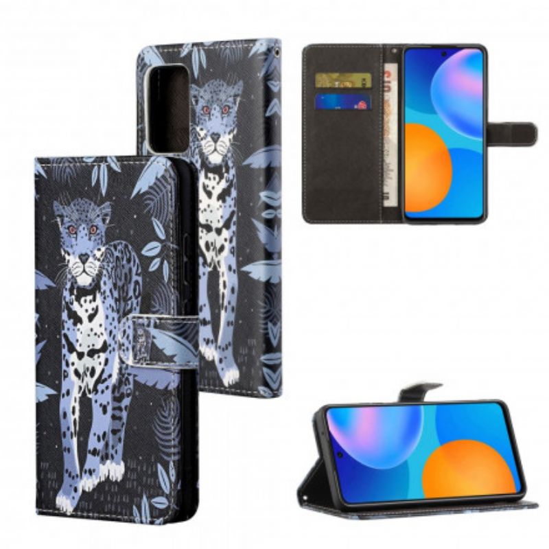 Flip Cover Til Motorola Edge 20 Pro Leopard Strappy