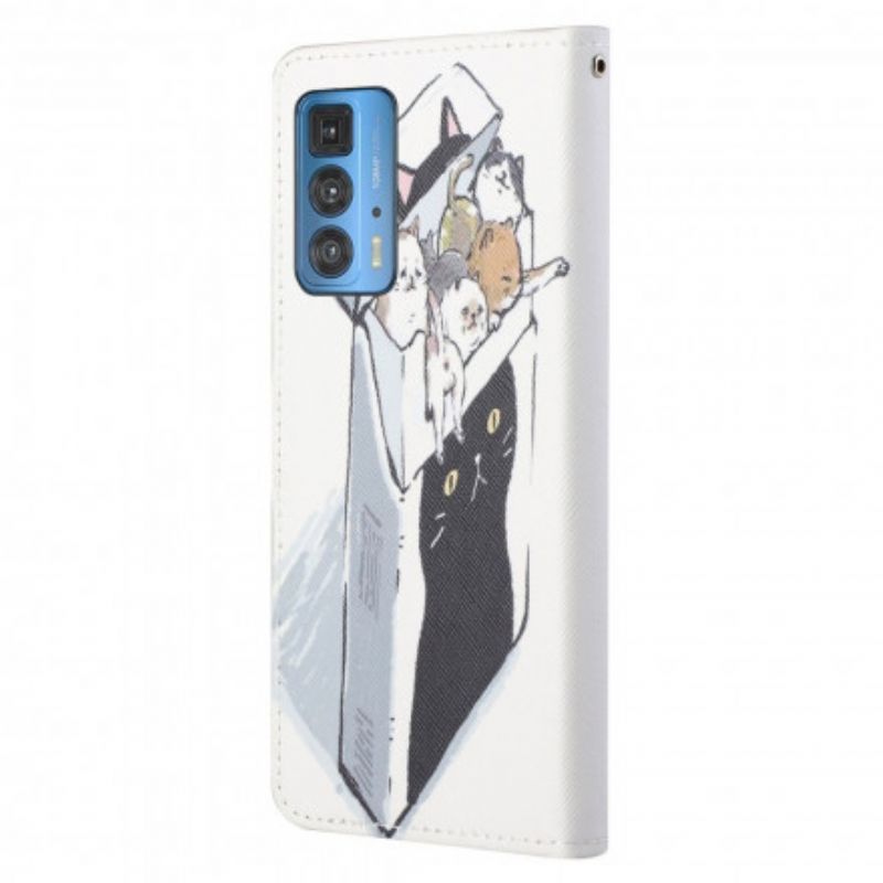 Flip Cover Til Motorola Edge 20 Pro Levering Thong Cats