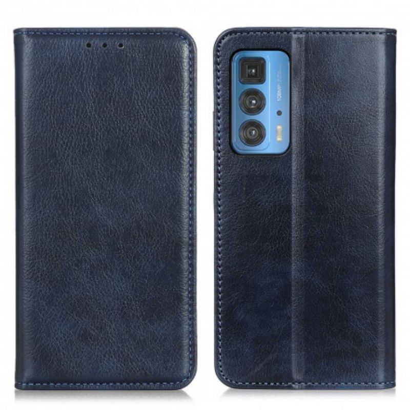 Læder Cover Motorola Edge 20 Pro Telefon Etui Elegance Split Litchi-læder