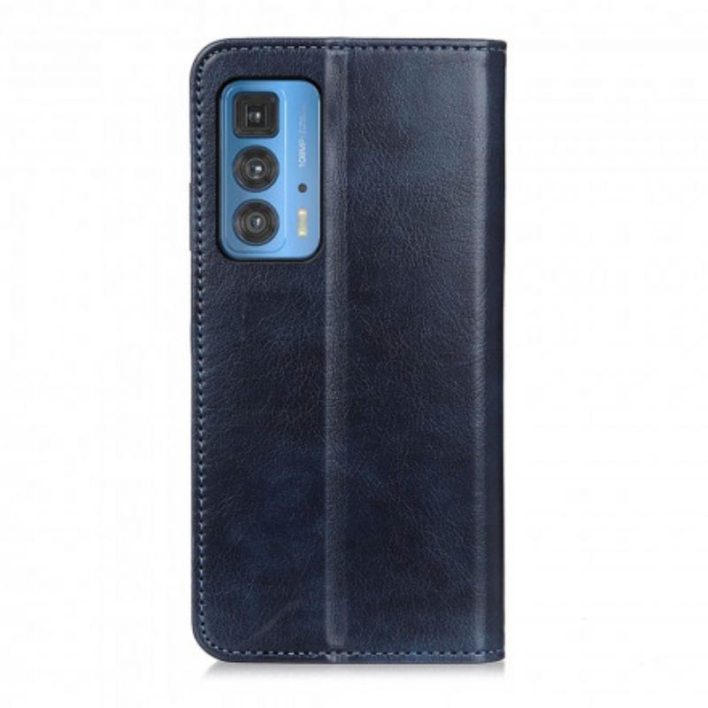 Læder Cover Motorola Edge 20 Pro Telefon Etui Elegance Split Litchi-læder