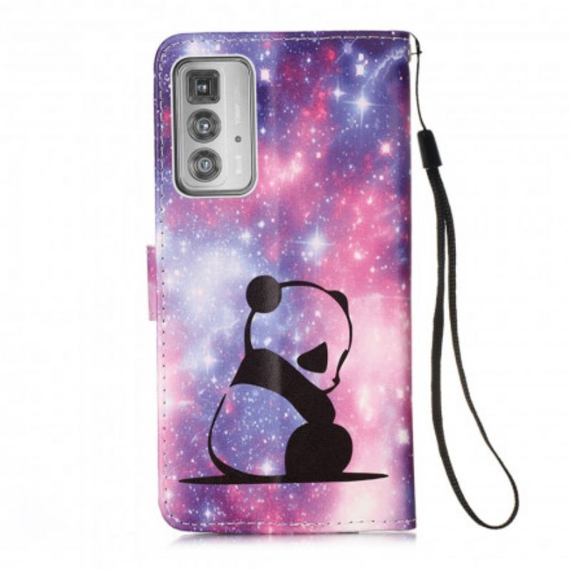 Læder Cover Motorola Edge 20 Pro Telefon Etui Panda Galaxy