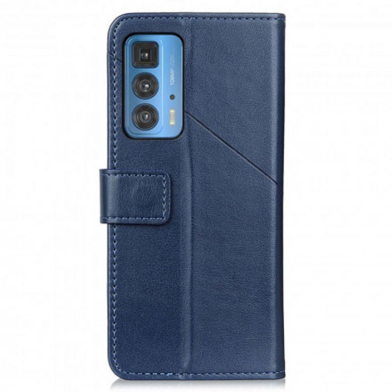 Læder Cover Motorola Edge 20 Pro Telefon Etui Rivet X Design